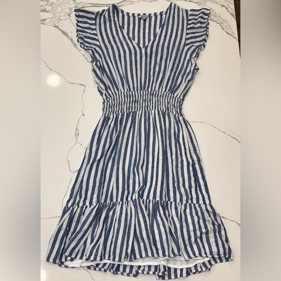 Rails Tara Dress in Echo Blue Striped Rayon Linen - Picture 3 of 5